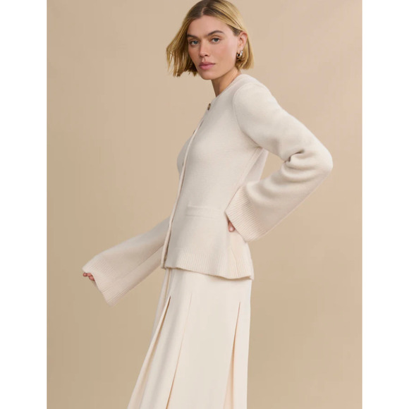 Jenni Kayne Cooper Cardigan Warm Ivory White M - Picture 3 of 7